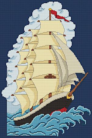 Vintage Clipper Ship Tattoo